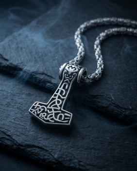 Edelstahl Königskette "Thors Hammer" Anhänger