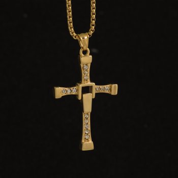 Anhänger Kreuz aus Edelstahl in Gold