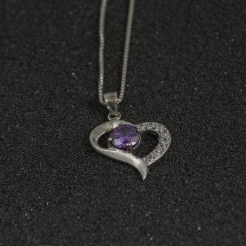 Anhänger Magisches Herz 925 Sterling Silber Violett