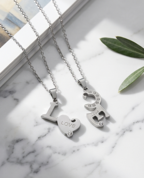 Partnerkette LOVE Silber-Edition | 316L Edelstahl