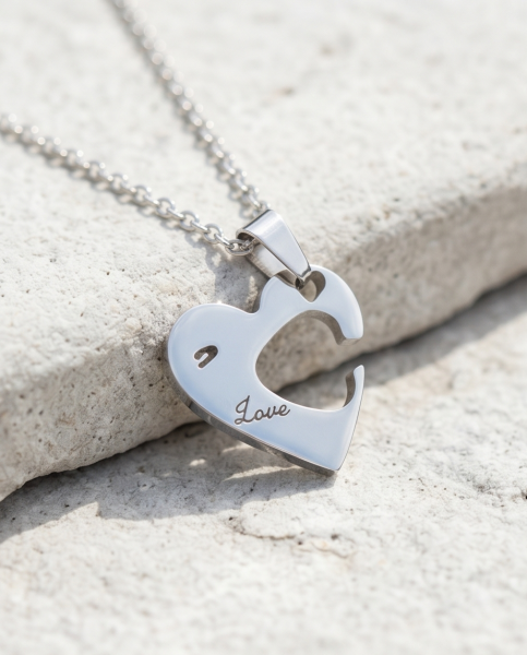 Partnerkette Herz & Pfeil Gold-Silber | Edelstahl
