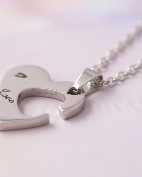 Partnerkette Herz & Pfeil Gold-Silber | Edelstahl