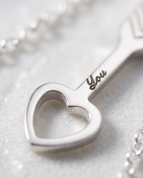 Partnerkette Herz & Pfeil Silber | Edelstahl