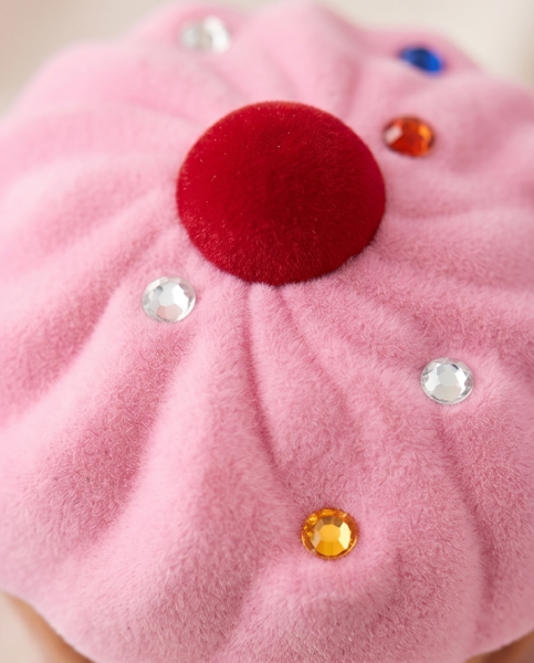 Cupcake Ringbox aus Samt Rosa