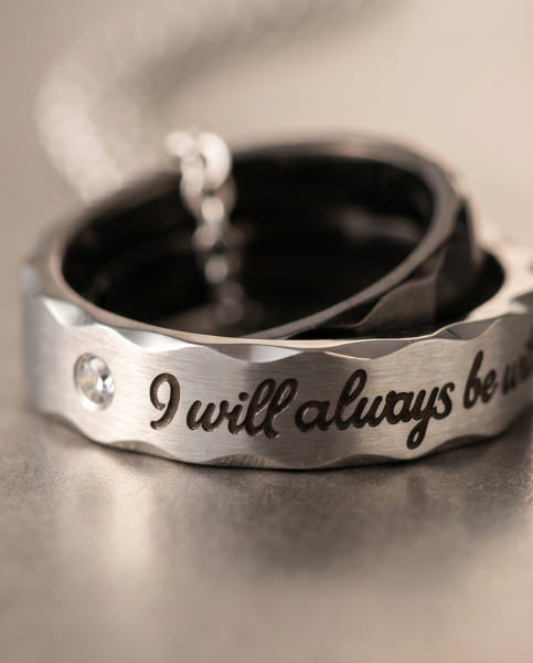 Edelstahl Partnerketten-Set "I will always be with you"