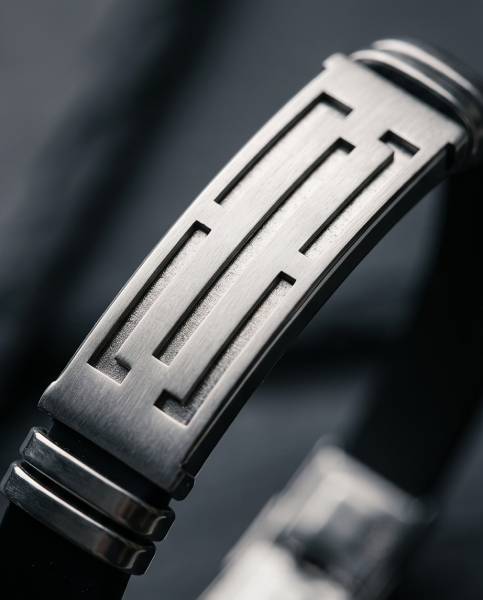 Herren Kunstleder-Armband Schwarz & Edelstahl