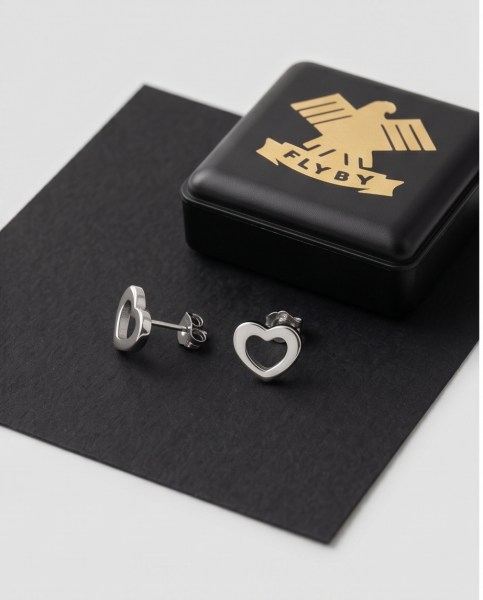 Edelstahl Ohrstecker „Herz-Silhouette“