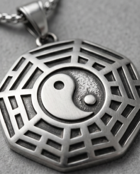 Edelstahl Kette Yin Yang Bagua