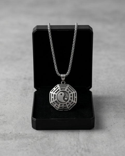 Edelstahl Kette Yin Yang Bagua