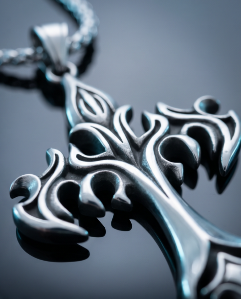 Edelstahl "Gothic Barock Kreuz" Anhänger