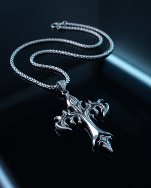 Edelstahl "Gothic Barock Kreuz" Anhänger