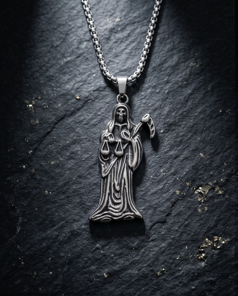 Edelstahl Kette Sensenmann Grim Reaper