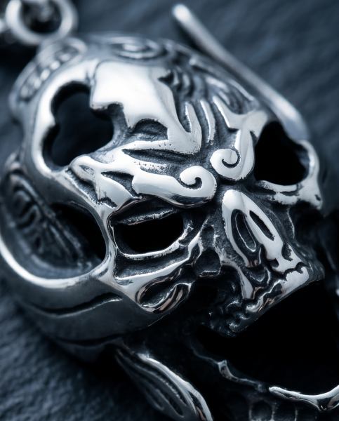 Edelstahl "Totenkopf Maske" Anhänger