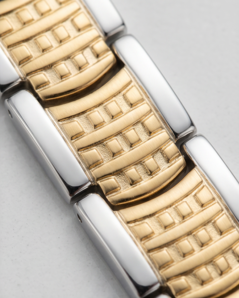 Armband Bicolor "Struktur" Gold & Silber