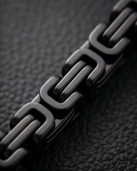 Herren Königsketten-Armband "Rebel" Schwarz im Used-Look