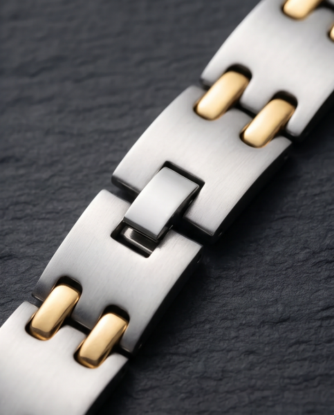Gliederarmband "Kontrast" Bicolor Gold & Silber