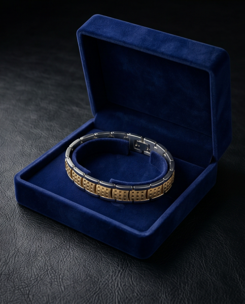 Armband Bicolor "Struktur" Gold & Silber