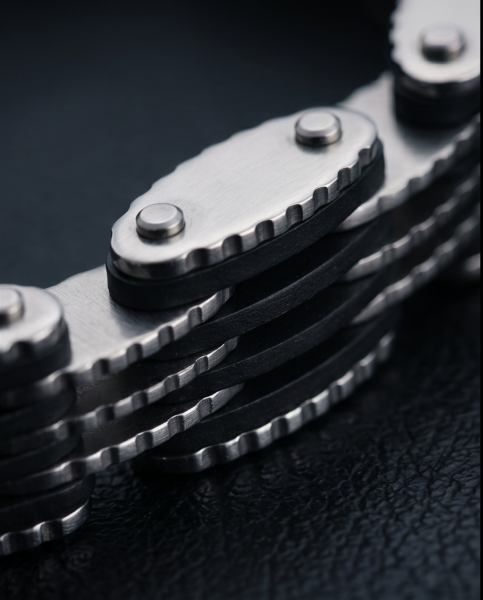 Edelstahl-Armband "Big Industrie" mit PVC-Gliedern