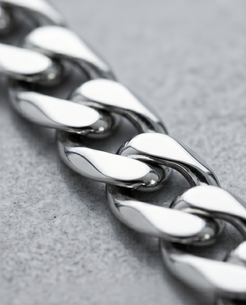 Edelstahl Herren Panzerkette "Ares" Silber
