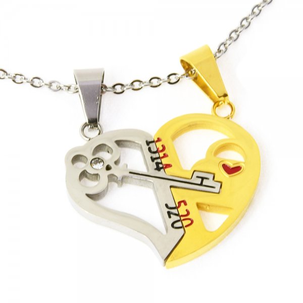 Herz Kette Gold Silber