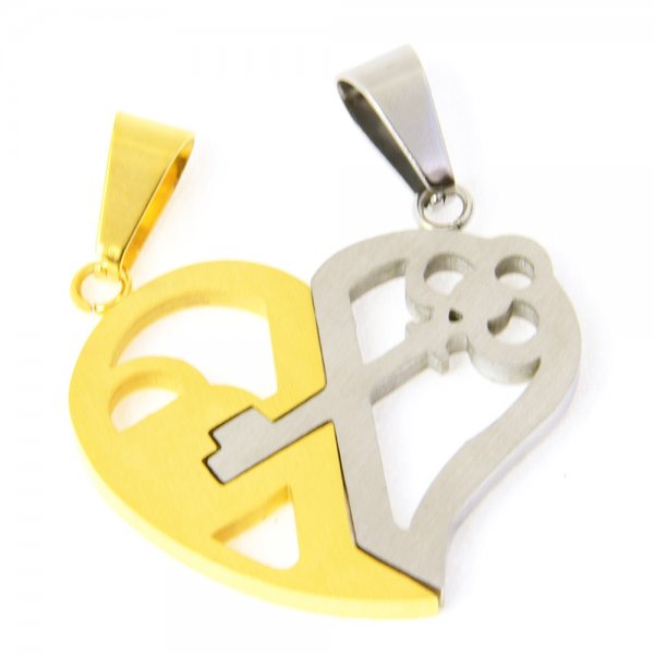 Herz Kette Gold Silber